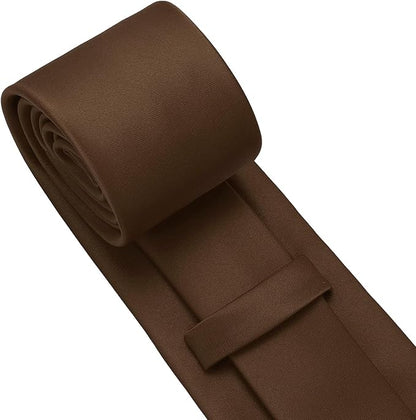 PenSee Men's Tie Set Solid Pure Color 3.15" (8CM) Classic Formal Plain Necktie and Pocket Square Set For Men