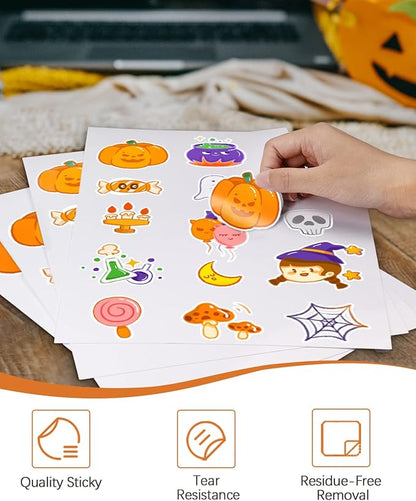 QYH Premium Printable Vinyl for Inkjet Printer-120 Matte Waterproof Sticker Paper 8.5" x 11" White Decal Labels