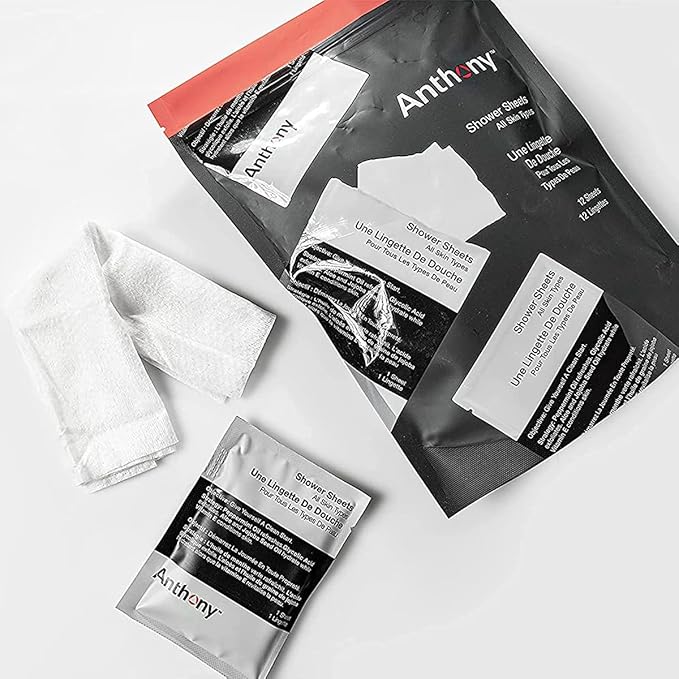 Anthony Body Wipes for Adults Bathing, Post Workout, & A Must Have Camping Personal Care Product – Travel Shower Wipes No Rinse Body Wash – Disposable Wash Cloth Towelettes 12 9”x12.5”