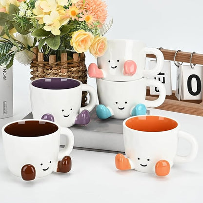 Coffee Mugs,Cute funny Mug For Women, 12.8oz/380ml Unique Ceramic Coffee Tea Cups, Office Mug Gift (chocolate)
