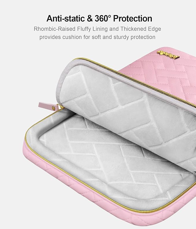 Lacdo 360° Protective Laptop Sleeve Case for 14 inch New MacBook Pro M5/M4/M3/M2/M1 Chips Pro Max A3434 A3112 A3401 A3185 A2918 2025-2021, 13.8" Surface Laptop Copilot+PC Computer Bag, Sakura Pink