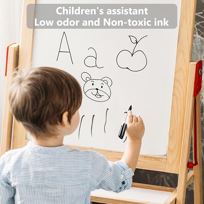 SFAIH Dry Erase Markers Fine Tip - 6 Pack Whiteboard Markers Dry Erase For Kids Adult Low Odor, Black Dry Erase Markers Fine Point For Home Classroom