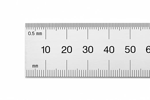 PEC Tools Rigid Metal Ruler, 12"/300mm High-Precision Steel Rule with Satin Chrome Finish, English & Metric Graduation (1/32", 1/64", 0.5mm, 1.0mm), Fully Hardened and Tempered, Made in USA