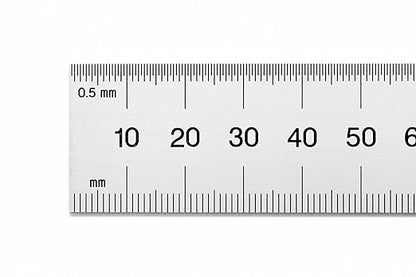 PEC Tools Rigid Metal Ruler, 12"/300mm High-Precision Steel Rule with Satin Chrome Finish, English & Metric Graduation (1/32", 1/64", 0.5mm, 1.0mm), Fully Hardened and Tempered, Made in USA