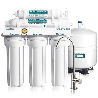 APEC WATER - Reverse Osmosis Water Filter System (ROES-50) Essence Series - 5-Stage Filtration - 50 GPD - Removes 99.99% of Impurities - DIY Install - WQA Certified - Under Sink Reverse Osmosis System