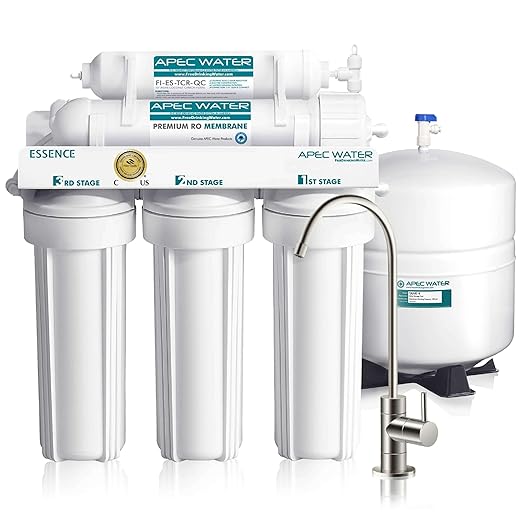 APEC WATER - Reverse Osmosis Water Filter System (ROES-50) Essence Series - 5-Stage Filtration - 50 GPD - Removes 99.99% of Impurities - DIY Install - WQA Certified - Under Sink Reverse Osmosis System