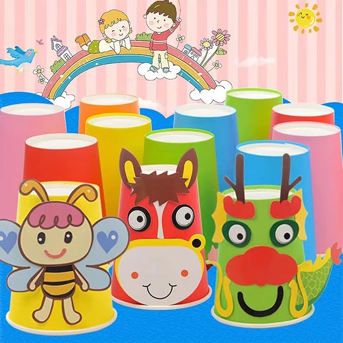Disposable Paper Cups,60pcs Paper Cups For DIY Wedding Party Picnic BBQ Travel and Event 8OZ (Grass green)