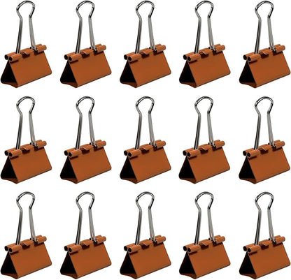 JAM PAPER Colorful Binder Clips - Medium - 1 1/4 Inch (32 mm) - Orange Binderclips - 15/Pack