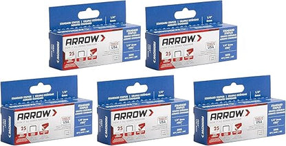 Arrow 202-EK 1/4-Inch Length Galvanized Steel Staples for Desktop Staplers only, Office Supplies for Desk Staplers for Business, Classroom Supplies, Home Office, and Craft Use, 5-Pack, 5000 Per Pack