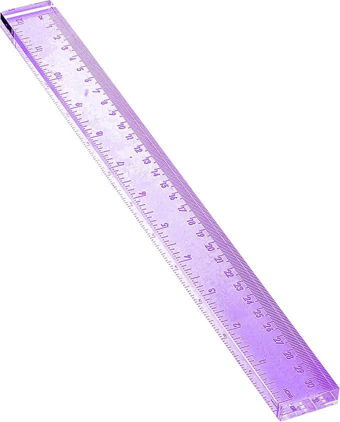 OfficeGoods 3 Piece Acrylic Desk Set - Includes Ruler, Staple Remover, Scissors - Functional & Elegant Desk Accessories - Stationery Tools for Home, Office, and School - Purple with Silver Metal
