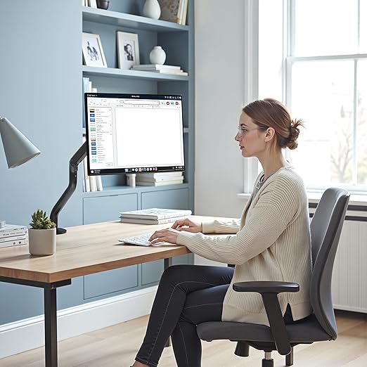 Okak Monitor Stand for Desk Single Monitor Arm Mount Computer for VESA Mounting Holes 75 and 100mm, 15 to 27 Inch Screens Stand Up to 26.4lbs, Office Desk Accessories, Black, Two Pack