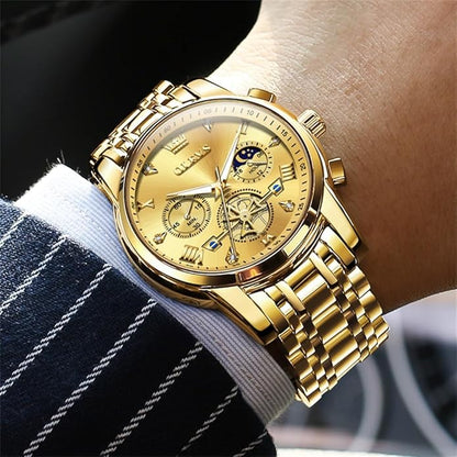 OLEVS Men Silver Watches,Men's Stainless Steel Chronograph Watch,Man Analog Quartz Big Face Male Watches Luxury Waterproof Roman Numeral Dress Diamond Relojes para Hombre