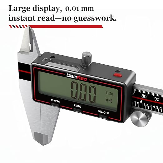 Wireless Digital Caliper, 200mm/8inch Stainless Steel Precision Measuring Tool with Data Output, Inch/MM Conversion, Zero Reset, Auto Off, for DIY, Woodworking, Jewelry Making
