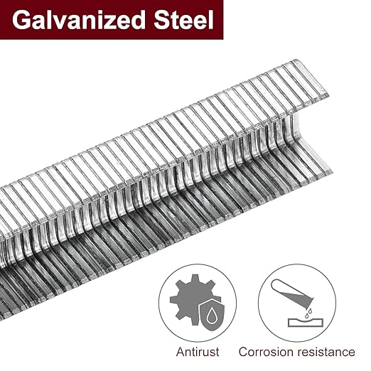 uxcell 22 Gauge Narrow Crown Staples 3/8" x1/4", 2000Pcs Galvanized Steel for Pneumatic, Electric Stapler, White