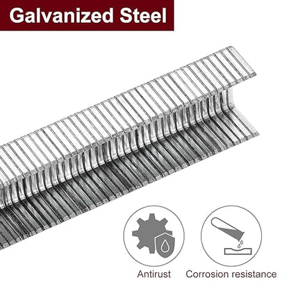 uxcell 22 Gauge Narrow Crown Staples 3/8" x1/4", 2000Pcs Galvanized Steel for Pneumatic, Electric Stapler, White