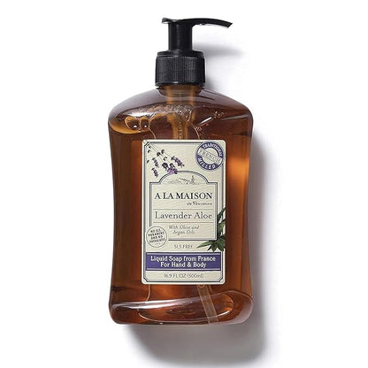 A LA MAISON Lavender Aloe Natural Hand Wash Made with Essential Oils - Biodegradable, Plant-Based, Vegan, Cruelty-Free 16.90 Fl Oz (Pack of 6)