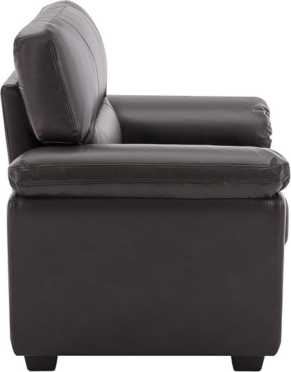 Morden Fort Faux Leather Accent Chair, Modern Luxury and Comfy Sofa Couches for Living Room, Apartment, Office, Reading Room, Bedroom