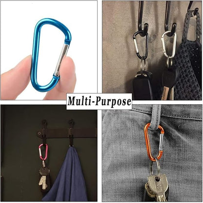 Carabiner Keychain Clip -3" Aluminum Carabiner D Ring, Caribeener Clips, Spring Snap Hook for Keychain Clip
