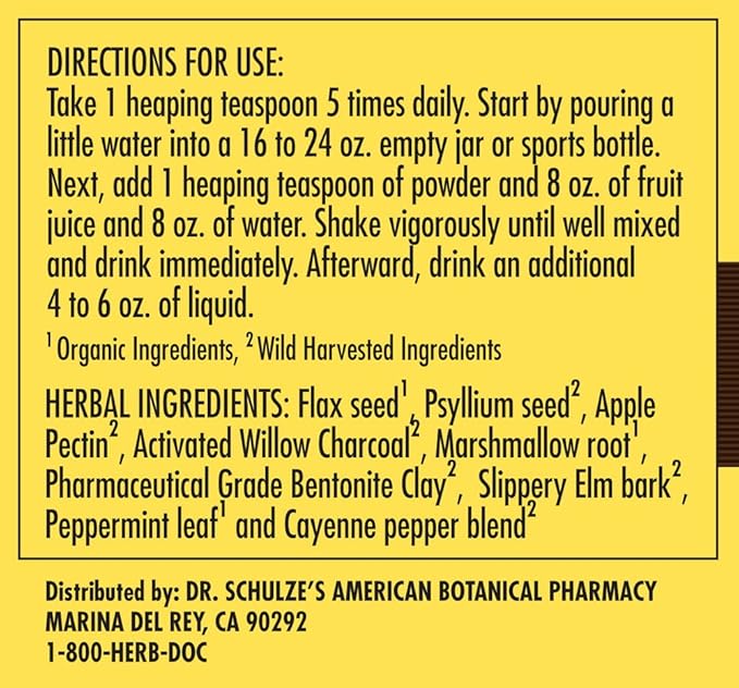 Dr. Schulze's Intestinal Formula #2 - Cleansing Supplement for Colon Health Support - Supports Daily Elimination - Plant-Based Herbal Supplement - Gluten-Free & Vegan - 8 oz (2-Pack)