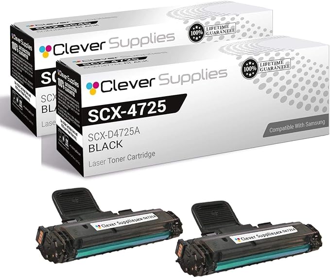 CS Replacement Toner Cartridge Compatible with Samsung SCX-4725 SCX-D4725A Black SCX-4725, SCX-4725ELS, SCX-4725F, SCX-4725FN 2 Pack