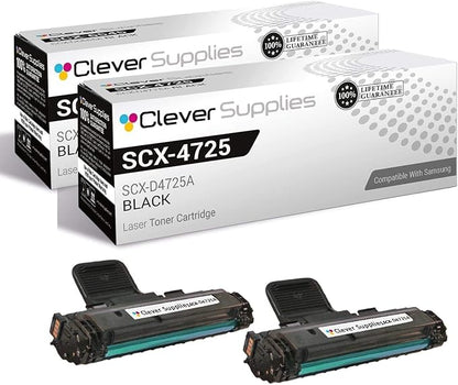 CS Replacement Toner Cartridge Compatible with Samsung SCX-4725 SCX-D4725A Black SCX-4725, SCX-4725ELS, SCX-4725F, SCX-4725FN 2 Pack