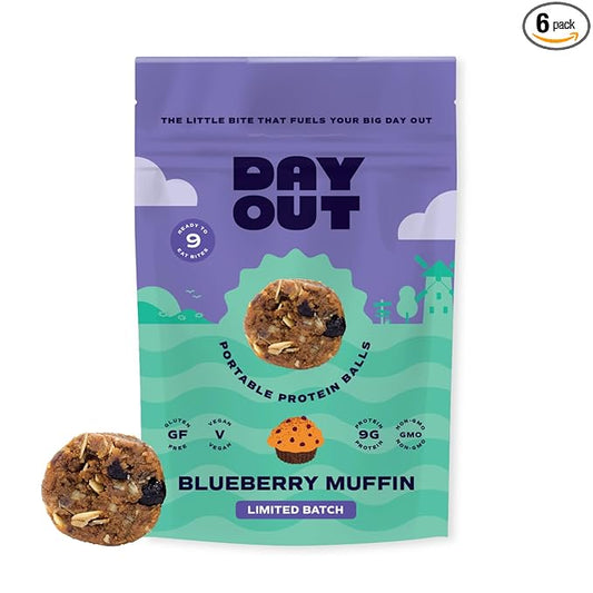 Day Out Protein Balls- Blueberry Muffin- 6 Pack Multi Serve Snack Bites