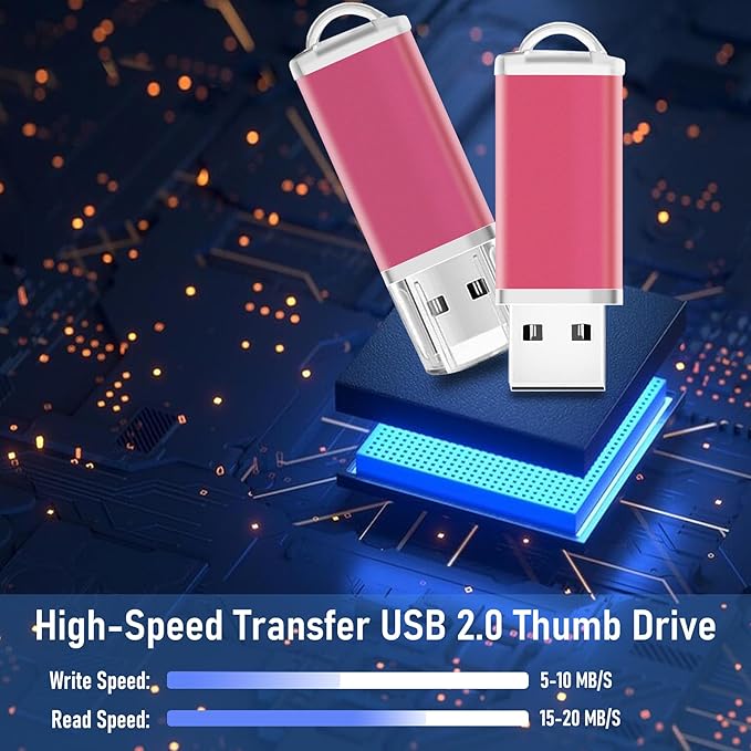2GB USB Flash Drive 1 Pack Nicepicten Thumb Drives Zip Drive USB 2.0 Jump Flash Drive Memory Stick 2GB with Lanyards (Pink)