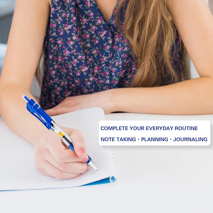 30pcs Blue Retractable Gel Ink Pens for Journaling, 0.5mm pens fine point smooth writing pens for Office school