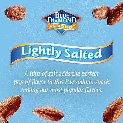 Blue Diamond Almonds Low Sodium Lightly Salted Snack Nuts, 100 Calorie Packs, 0.6 Ounce (Pack of 32)
