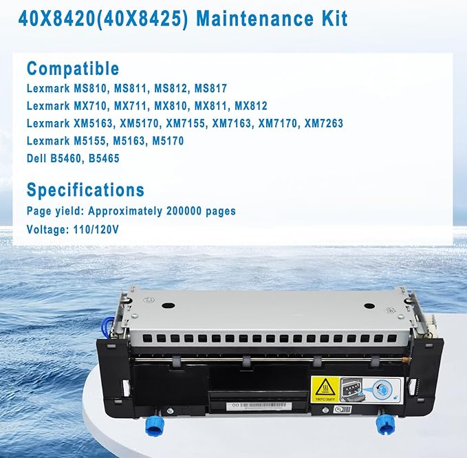 40X8420 (40X8425) Fuser Maintenance Kit for Lexmark MS810 / MS811 / MS812 / MX710 / MX711 / MX810 / MX811 / MX812 Includes 40X7743 Fuser (110/120V 200000 Yield)