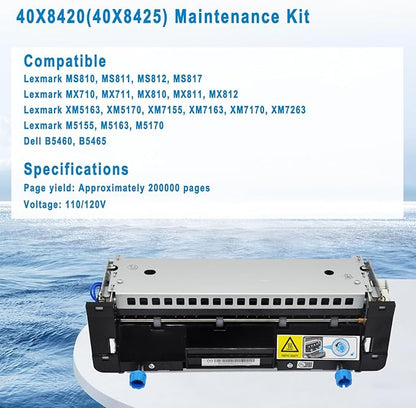 40X8420 (40X8425) Fuser Maintenance Kit for Lexmark MS810 / MS811 / MS812 / MX710 / MX711 / MX810 / MX811 / MX812 Includes 40X7743 Fuser (110/120V 200000 Yield)