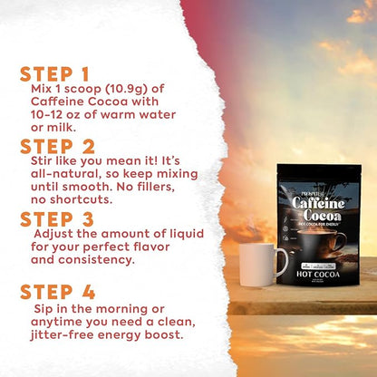 Prosper™ Caffeine Cocoa – Sugar-Free Superfood Hot Chocolate & Coffee Alternative | Vegan, Dairy-Free | Reishi Mushroom & L-Theanine for Focus & Jitter-Free Energy | High-Flavanol Cacao | 30 Servings