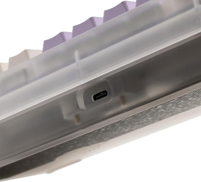KEEBMONKEY WOBKEY Rainy 75 Aluminum HMX/JWK Switches Mechanical Keyboard with Superior Acoustics, Wired, BT, 2.4G Wireless Connectivity(Pro Purple(Acrylic Limited))