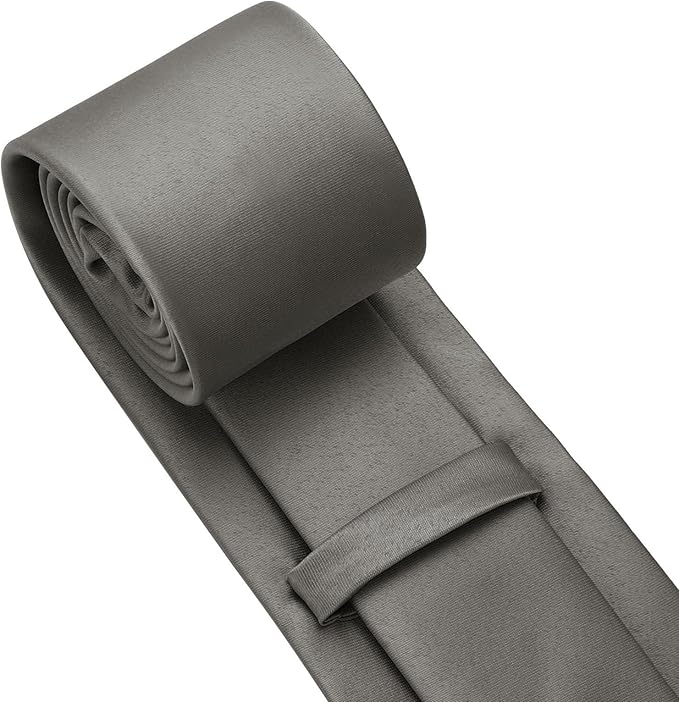 PenSee Men's Tie Set Solid Pure Color 3.15" (8CM) Classic Formal Plain Necktie and Pocket Square Set For Men