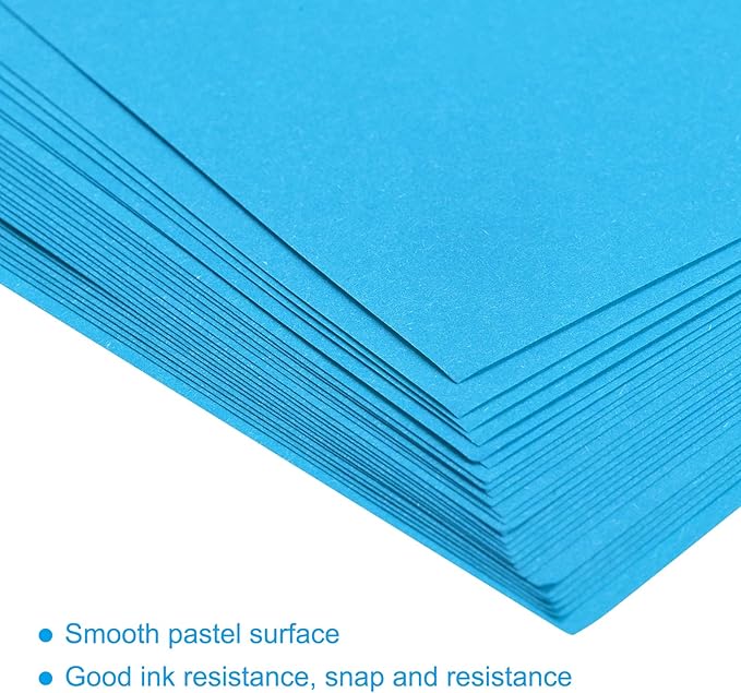 MECCANIXITY 75 Sheets A4 Colored Print Copy Paper 5.8" x 8.3" Origami Paper Printer Paper 80gsm for Printing, Document Copying, Art Craft,Lake blue
