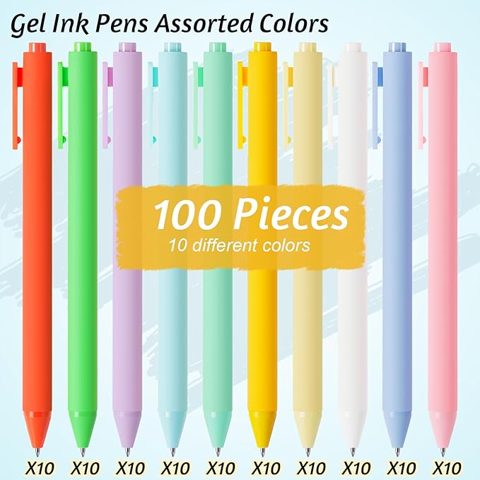 Crtiin Gel Ink Pens Bulk, Black Ink 0.5mm Fine Point Retractable Pen Smooth Writing Office School Supplies for Teacher Server Operation Christmas Charity Donation Thanksgiving