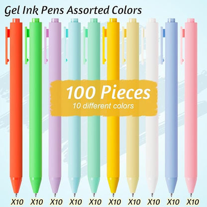 Crtiin Gel Ink Pens Bulk, Black Ink 0.5mm Fine Point Retractable Pen Smooth Writing Office School Supplies for Teacher Server Operation Christmas Charity Donation Thanksgiving