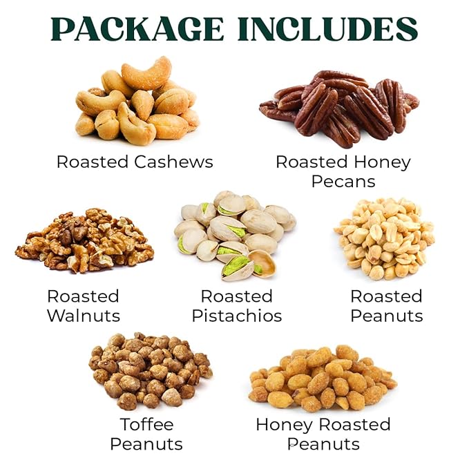 Nuts gift Basket - Gourmet Food Gift Basket With a Variety of Freshly Roasted Nuts - Beautifully Packaged Gift for Birthday, Sympathy. (Large Family Pack)