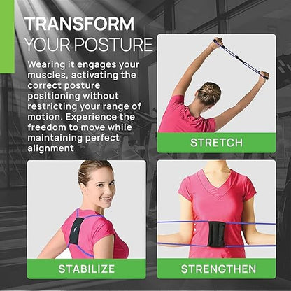 PRIMEKINETIX PostureMedic Dynamic Posture Corrector - Active Resistance Training System for Back Strengthening & Shoulder Alignment - Stretches Chest, Strengthens Upper Back - Doctor Recommended for Lasting Posture Improvement - XL