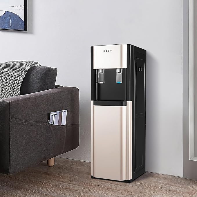 Bottom Loading Water Dispenser with Hot & Cold Functions, 20L/5.28Gal Capacity, 304 Stainless Steel Tank, 450W Fast Heating for Home & Office Use, Dark Gray