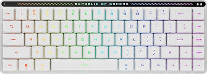 ASUS ROG Falchion RX Low Profile Wireless Gaming Keyboard – 65% Compact TKL, Tri-Mode Connectivity, ROG RX Red Optical Switches, RGB, Touch Panel, Keyboard Cover, PC/Mac Support - White