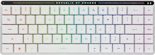 ASUS ROG Falchion RX Low Profile Wireless Gaming Keyboard – 65% Compact TKL, Tri-Mode Connectivity, ROG RX Red Optical Switches, RGB, Touch Panel, Keyboard Cover, PC/Mac Support - White