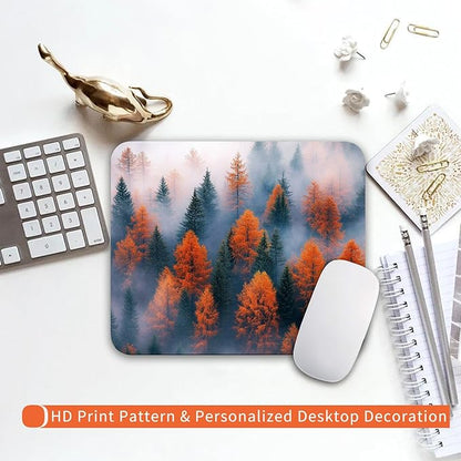 Square Mouse Pad Forests,Personalized Premium-Textured Custom Mouse Mat Design,Washable Mousepad Lycra Cloth,Non-Slip Rubber Base Computer Mouse Pads for Wireless Mouse