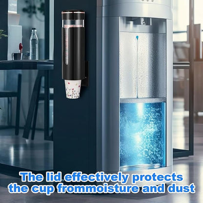 Baderke 2 Pieces Cup Dispenser Pull Type Automatic Remover Fit 4 oz to 7 oz Plastic Water Machine Cup Holder Wall Mount Bathroom Home Office Hospital (Vivid)
