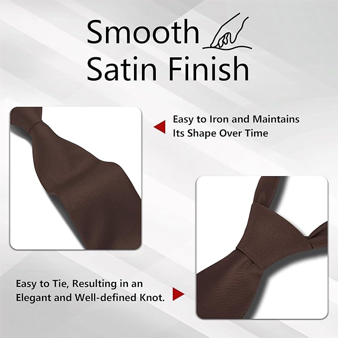 Fineknot Black Ties for Men, Formal Neckties for Men, Solid Color Mens Ties for Business, Wedding, Party, Mens Neck Tie