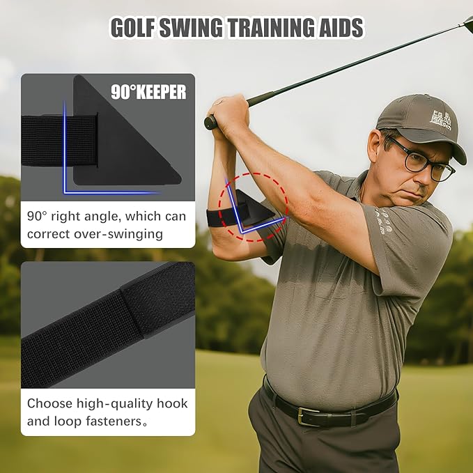 Golf Swing Trainer Aid, 90°Keeper Golf Posture Correction Training Aid, Professional Swing Accuracy Improvement Tool for Preventing Over Swinging