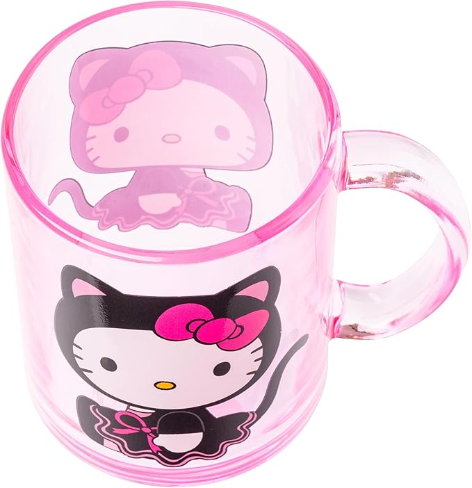 Silver Buffalo Sanrio Hello Kitty Spooky Halloween Glass Coffee Mug, 17.5 ounces
