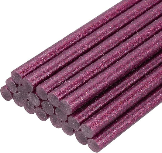 PATIKIL Hot Glue Sticks for Glue Gun, 20 Pcs Colored Hot Melt Adhesive Bulk Sticks for DIY Craft Projects Art Decoration Home Repairs, Rose Red (3.9" x 0.28")