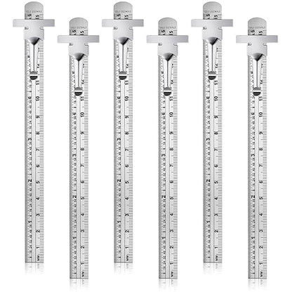6 Pieces 6 Inch 15 cm Pocket Ruler Flexible Precision Stainless Steel Ruler with Detachable Clips Stainless Steel Pocket Clip Scale Gauge Metric British System