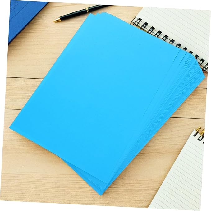 Zerodeko 100pcs Blue Colored Copy Paper Printer Paper for Origami Crafts DIY Art Projects Vibrant Color Reproduction Ink Absorbent Duplex Printing Suitable for Advertising and Design Drafts